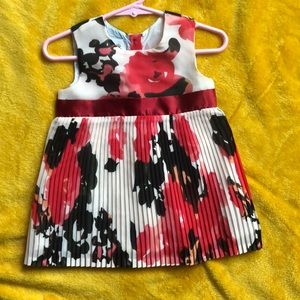 Black, red and light pink dress